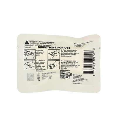 QuikClot Hemostatic Dressing 3 Inch x 4 Foot Sterile Kaolin Gauze