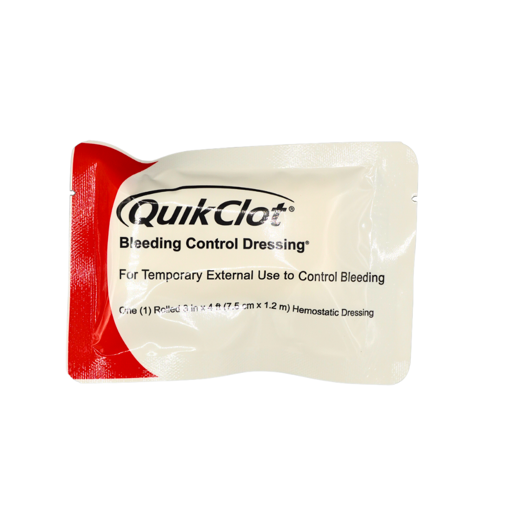 QuikClot Hemostatic Dressing 3 Inch x 4 Foot Sterile Kaolin Gauze