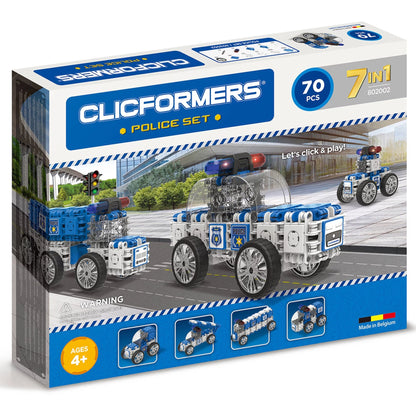 Clicformers Police Set 70pc STEM-Approved Building Toy for Creative Play and Skill Development