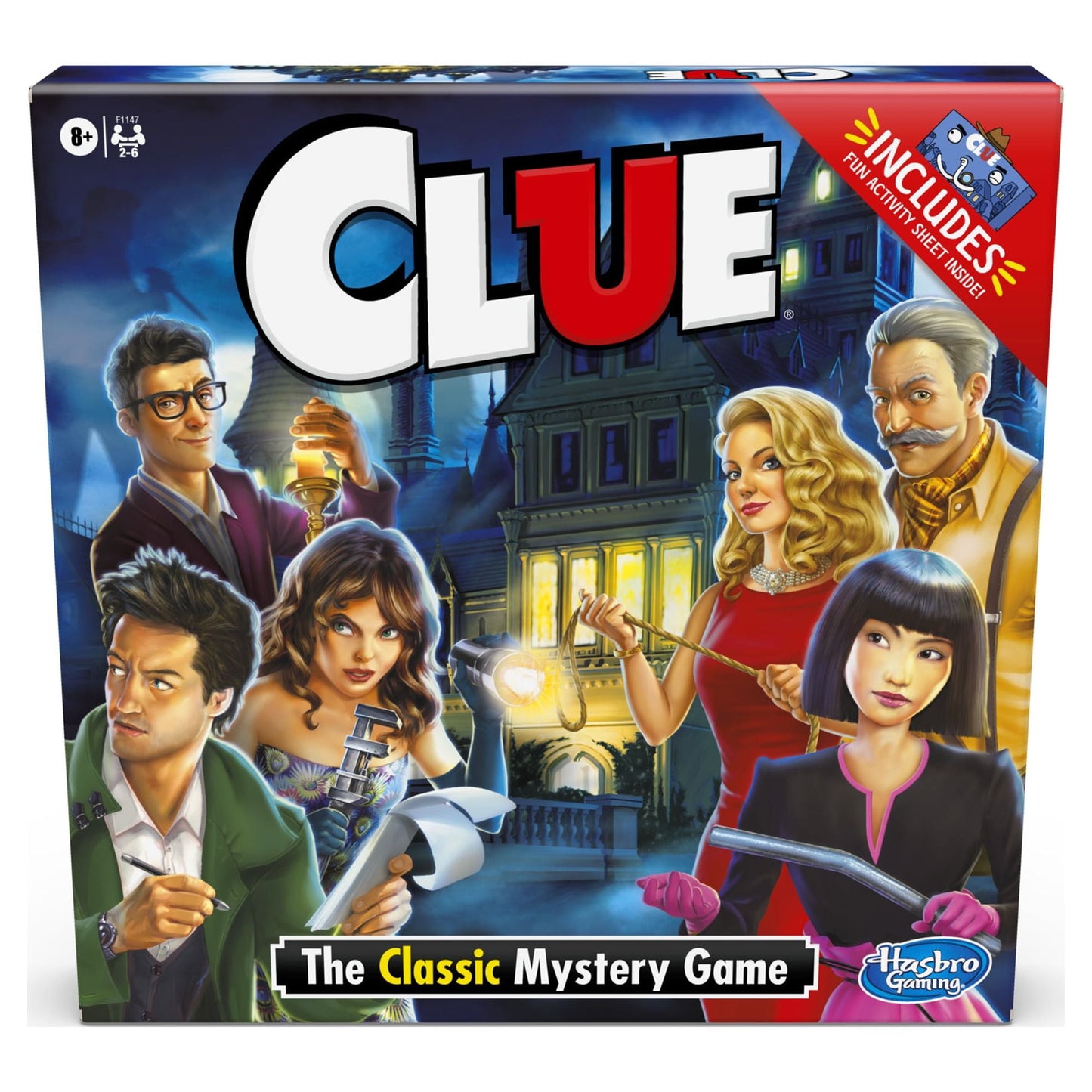Clue Board Game – Classic Mystery Game with Activity Sheet, Family Game Night Favorite, Ages 8+, 2–6 Players