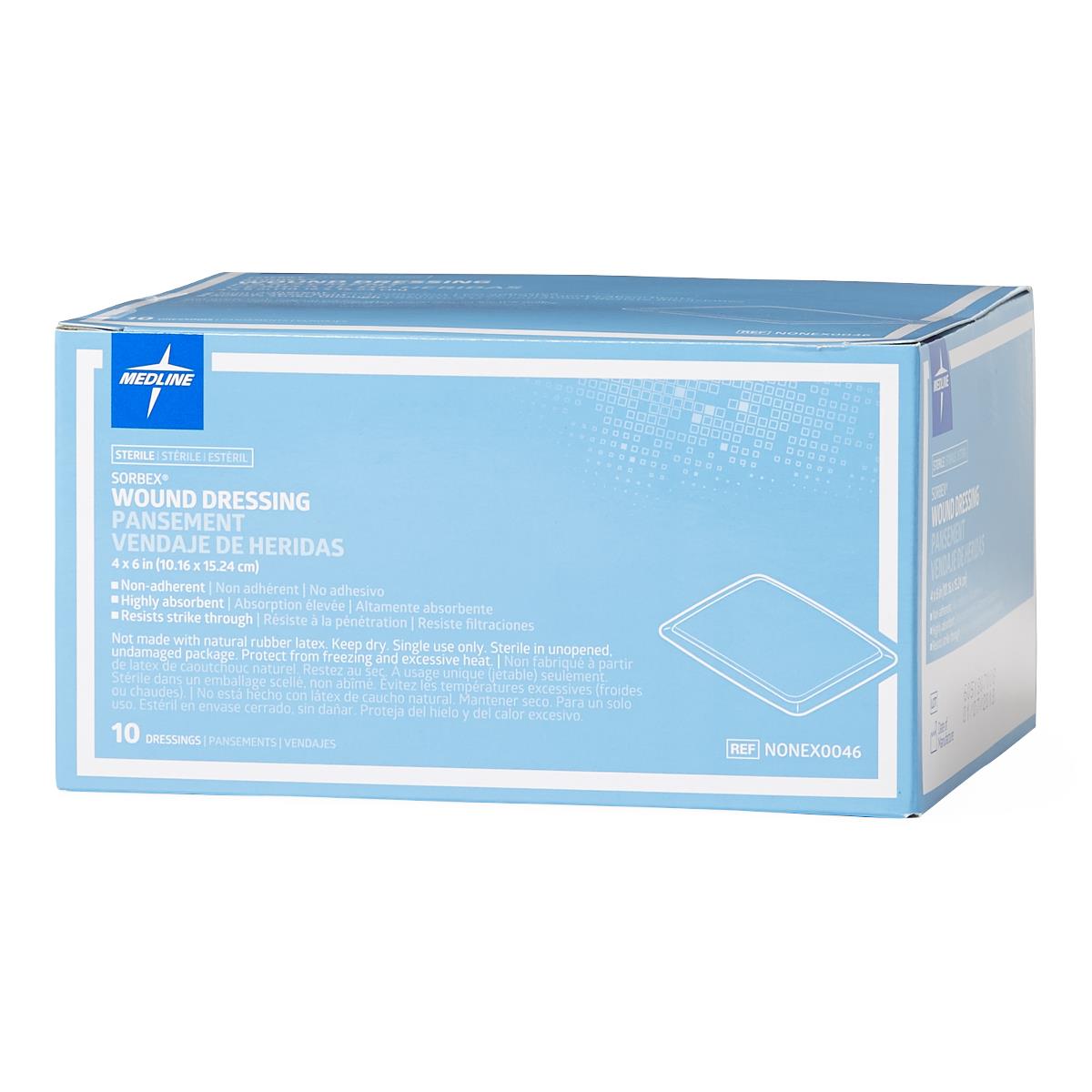 Sorbex Super Absorbent Dressing 4 x 6 Inch Sterile Non-Adhesive Wound Dressing