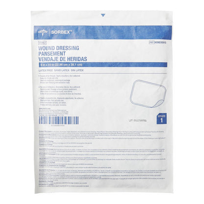 Sorbex Super Absorbent Dressing 9 x 15 Inch Sterile Rectangle Dressing