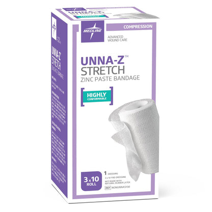 Unna-Z Stretch Zinc Oxide Unna Boot 3 Inch x 10 Yard Elastic Compression Bandage