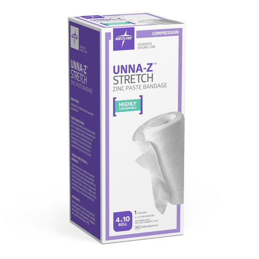 Unna-Z Stretch Zinc Oxide Unna Boot 4 Inch x 10 Yard Elastic Compression Bandage