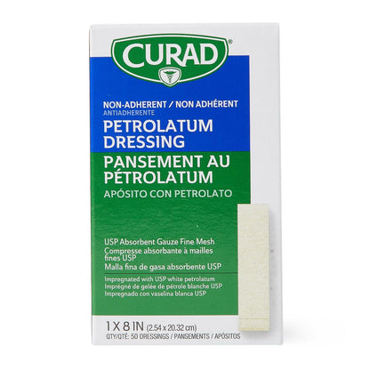 Curad Petrolatum Impregnated Gauze Dressing Strip 1 x 8 Inch Sterile Wound Dressing