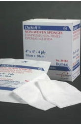 Dusoft Nonwoven Sponge 3 x 3 Inch Sterile 4-Ply Rayon Polyester Wound Dressing 2 per Pack