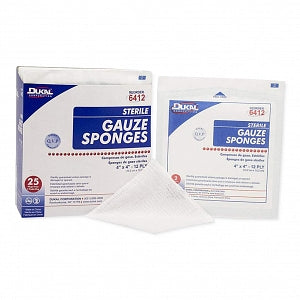 Dukal Sterile Gauze Sponge 4 x 4 Inch 12-Ply Cotton 2 per Pack