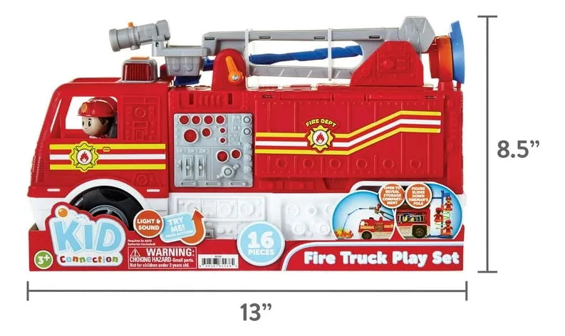 Kid Connection Fire Truck Play Set – 16 Pieces