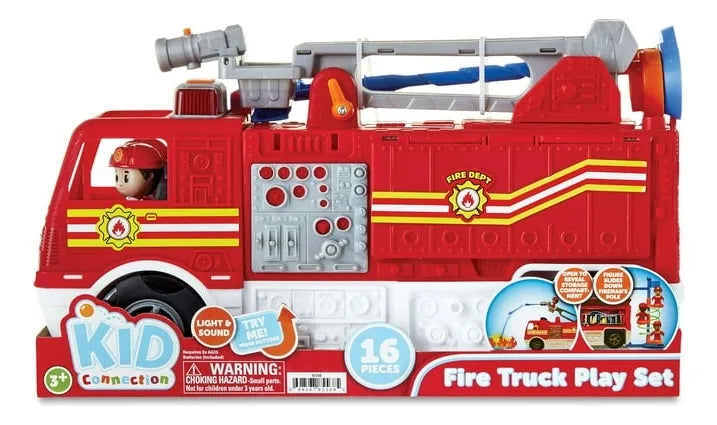 Kid Connection Fire Truck Play Set – 16 Pieces