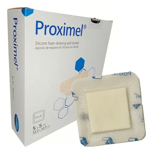 Proximel Silicone Foam Dressing 5 x 5 Inch Sterile Border Dressing