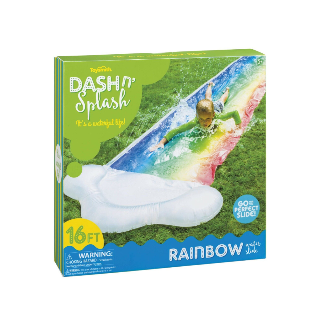 Dash N' Splash 16' Rainbow Water Slide Colorful Outdoor Fun for Kids Quick Setup
