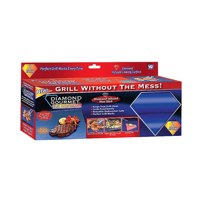 Diamond Gourmet Grill and Bake Mat Genuine Diamond-Infused, Non-Stick, and Versatile