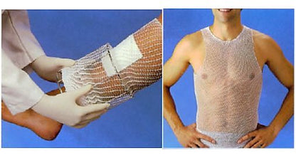 Surgilast Pre-Cut Elastic Net Retainer Dressing One Size Fits Most Knee, Foot, Hand & Elbow NonSterile