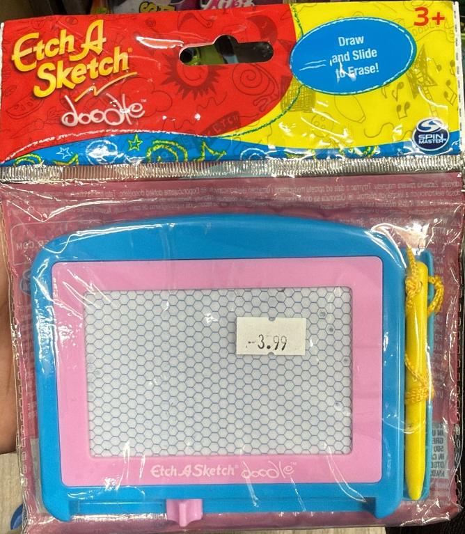 Spin Master Etch A Sketch Doodle – Mini Travel Drawing Toy, Lightweight & Portable