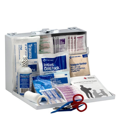 First Aid Only 25 Person First Aid Kit 107 Pieces Metal Wall Mount Case