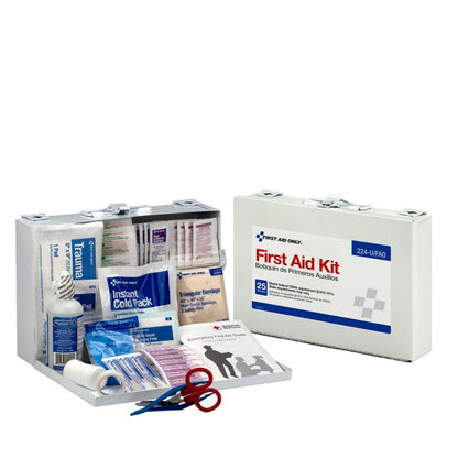 First Aid Only 25 Person First Aid Kit 107 Pieces Metal Wall Mount Case