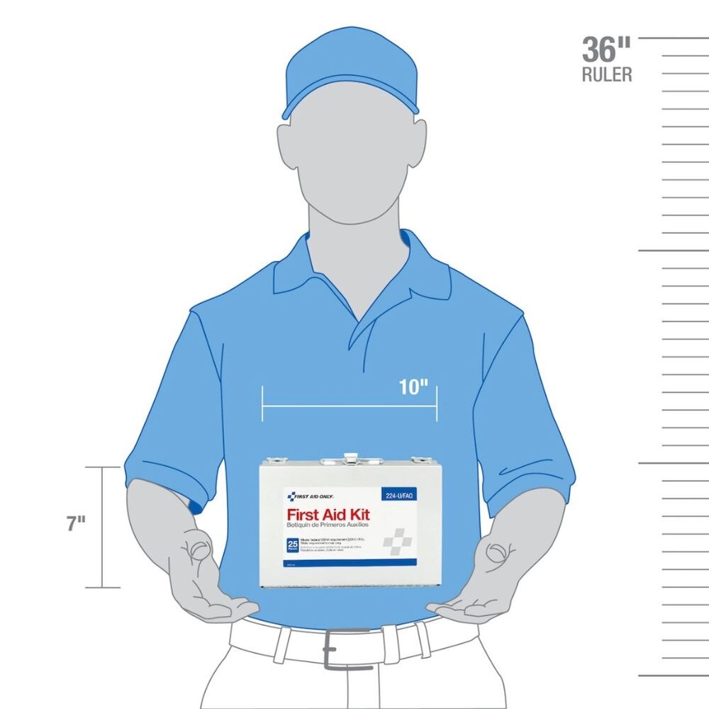 First Aid Only 25 Person First Aid Kit 107 Pieces Metal Wall Mount Case