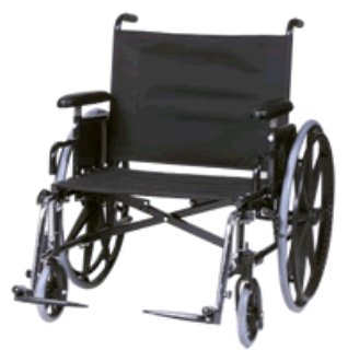 Bariatric Wheelchair Regency XL 2002 Full Length Arm Swing-Away Elevating Legrest Black Upholstery