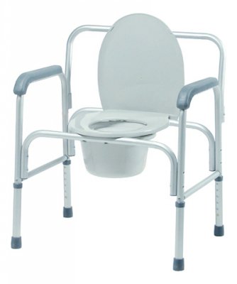 3-in-1 Commode Chair Lumex Fixed Arms Aluminum Frame Back Bar 14 Inch Seat Width 400 lbs. Weight Capacity