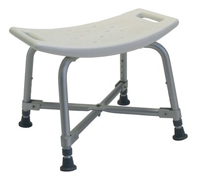 Shower Chair Lumex Without Arms Aluminum Frame Without Backrest 17-3/4 Inch Seat Width 600 lbs. Weight Capacity