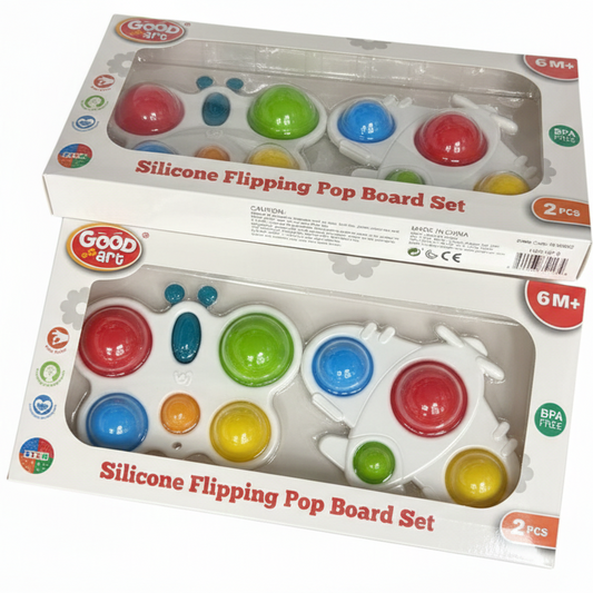 Silicone Baby Simple Sensory Toy – Flipping Pop Board 6 Months+