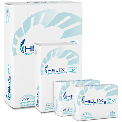Helix3 Collagen Wound Dressing 4 x 4 Inch Sterile Bovine Collagen Matrix