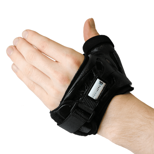 Wrist / Hand Brace with Thumb Spica FastForm TSMO PolyTrexX Polymer / DermaWick Left Hand Black