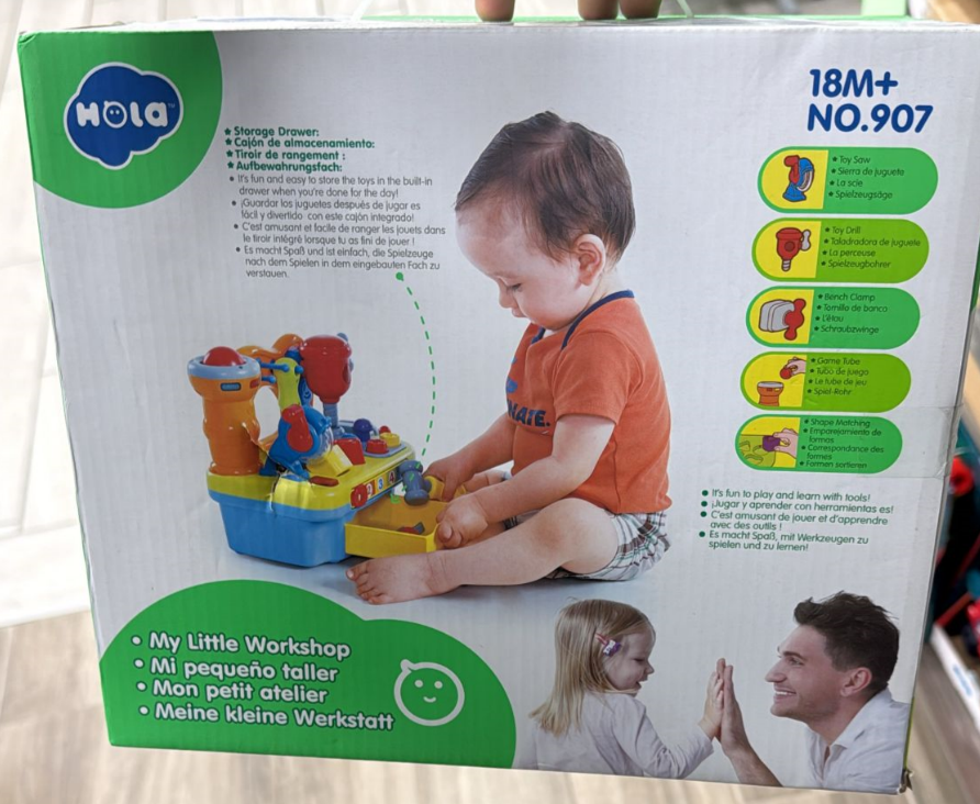 Hola My Little Workshop Multi-Function Craft Workshop – Interactive Educational Tool Bench for Kids