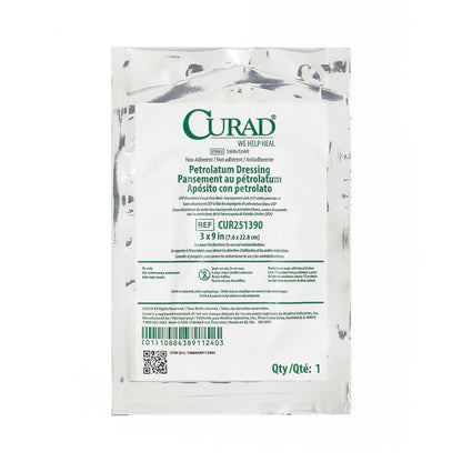 Curad Overwrap Petrolatum Impregnated Dressing 3 x 9 Inch Sterile Rectangle Gauze Dressing