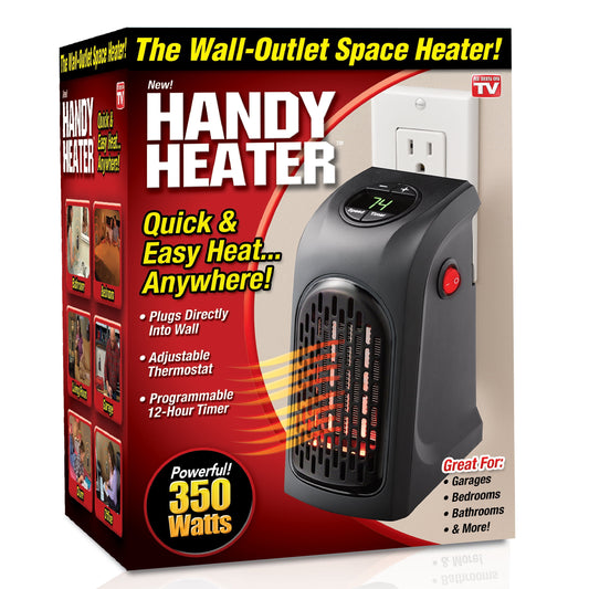 Handy Heater Portable Wall Plug-In Space Heater 350 Watts with Digital Display