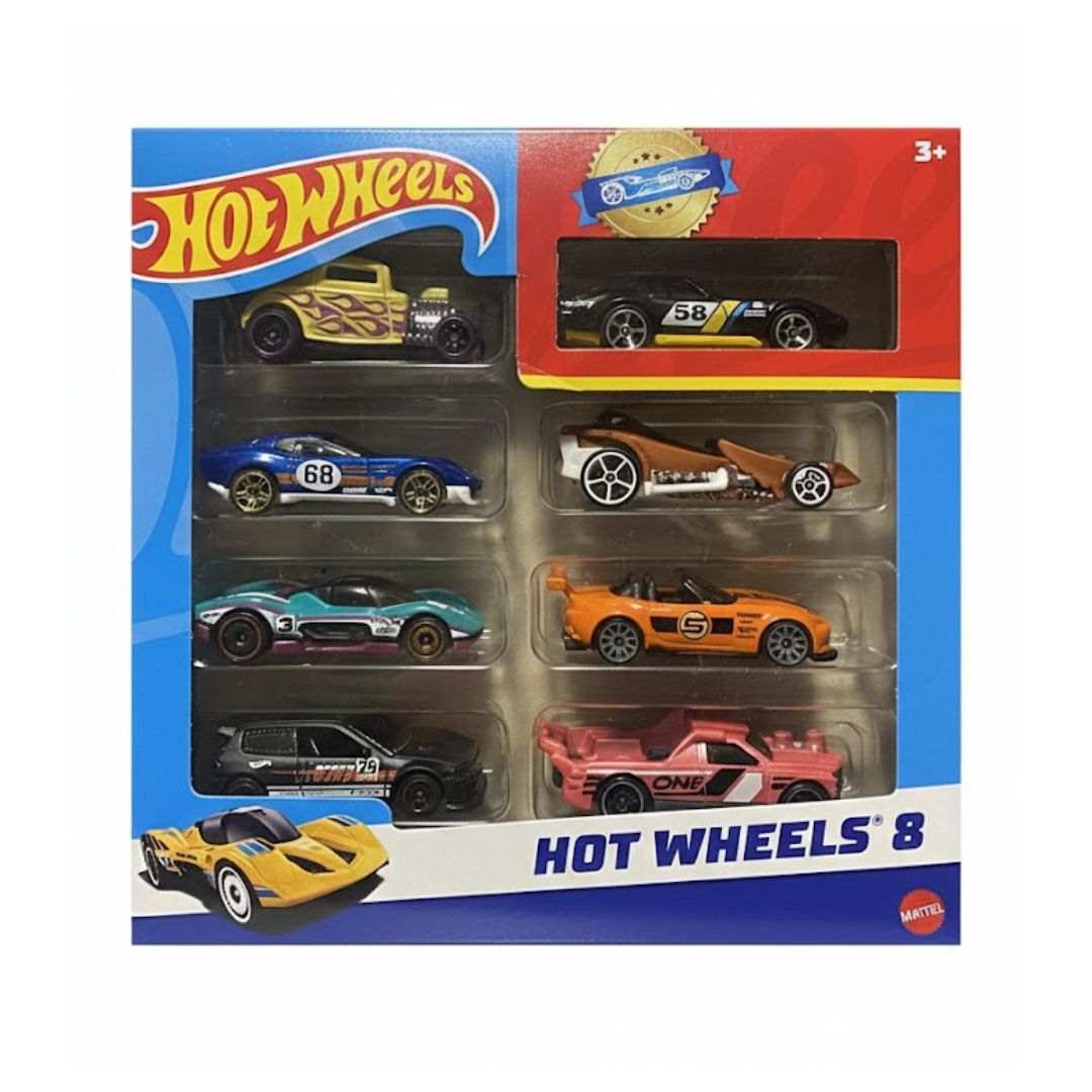 Hot Wheels Set of 8 Basic Toy Cars for Kids & Collectors Ages 3+