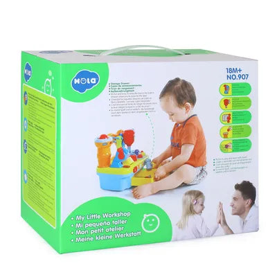 Hola My Little Workshop Multi-Function Craft Workshop – Interactive Educational Tool Bench for Kids