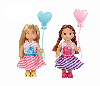 Kiki Love Best Friends Doll Set – Blonde & Brunette Dolls with Heart Balloons