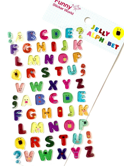 ALPHABETS Gel Stickers Jelly Alphabet – Colorful Epoxy Letter Stickers for Journals, Planners & Scrapbooks