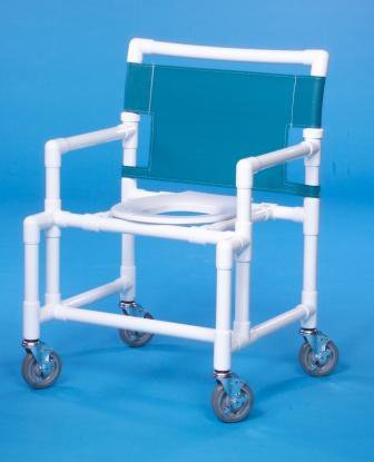 Shower Chair ipu Fixed Arms PVC Frame Mesh Backrest 28-1/4 Inch Seat Width 450 lbs. Weight Capacity