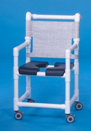 Shower Chair ipu Fixed Arms PVC Frame Mesh Backrest