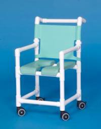 Shower Chair ipu Fixed Arms PVC Frame Mesh Backrest