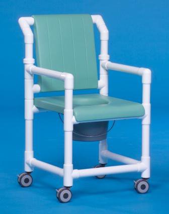 Commode / Shower Chair ipu Fixed Arms PVC Frame Mesh