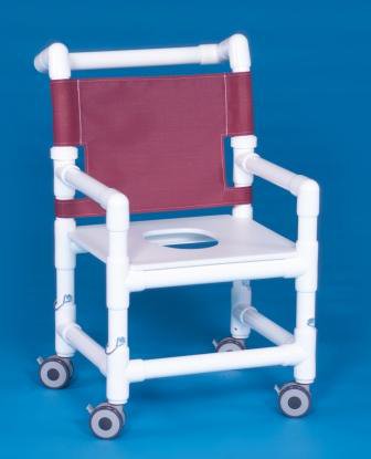 Shower Chair ipu Fixed Arms PVC Frame Mesh Backrest with Pushbar