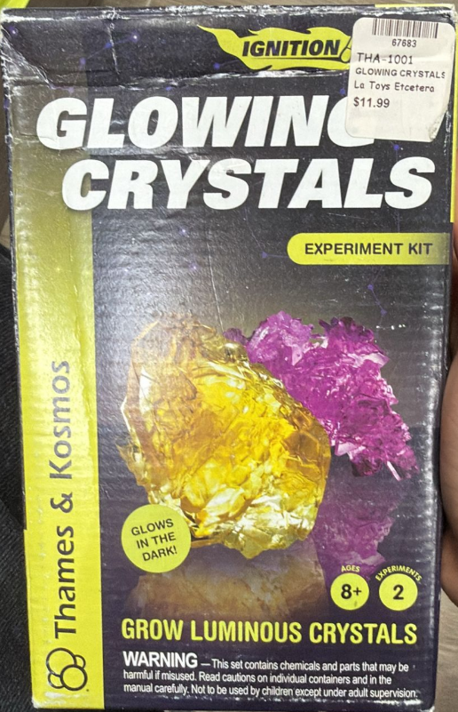 Ignition Series Glowing Crystals Experiment Kit – Glow-in-the-Dark Science Crystal Growing Kit for Kids Ages 8+