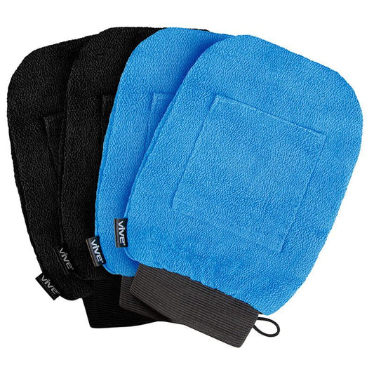 Exfoliating Gloves black and blue