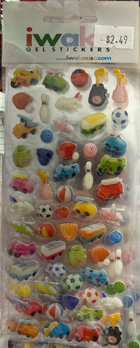 Iwako Toys Rare Gel Sticker Sheet – Raised Gel Stickers for Collectors & Creative Decorating