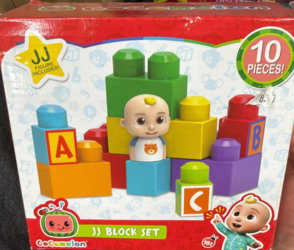 CoComelon JJ 10-Piece Block Set for Toddlers – Educational Building Blocks for Ages 18 Months+