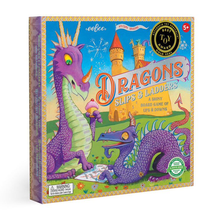 eeBoo Dragons Slips & Ladders Board Game for 2-4 Players, Ages 5+