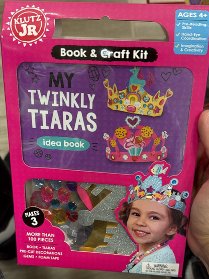 Klutz My Twinkly Tiaras Craft Kit and Idea Book – DIY Sparkling Crowns for Kids