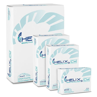 Helix3 Collagen Wound Dressing 2 x 2 Inch Sterile Bovine Collagen Matrix