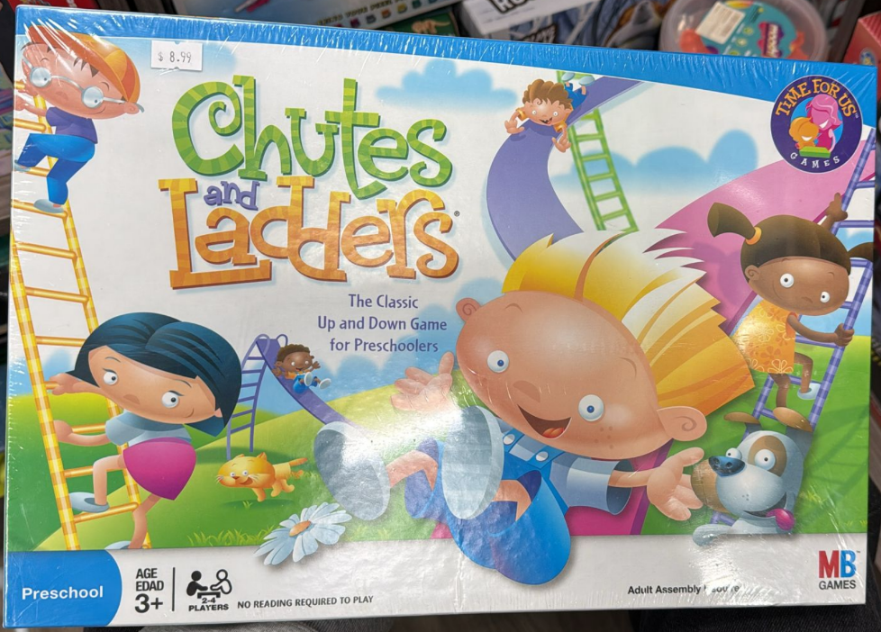 Chutes and Ladders Board Game – Classic Preschool Game for Kids Ages 3+ (2-4 Players)