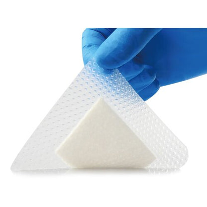 Excel SAP Super Absorbent Dressing with Silicone Adhesive, 6 x 7 Inch, Sterile – Square with Border
