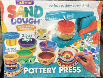 Made By Me! Sand Dough Sculpt & Paint Creations Pottery Kit – Mess-Free Arts & Crafts for Kids Ages 6–9