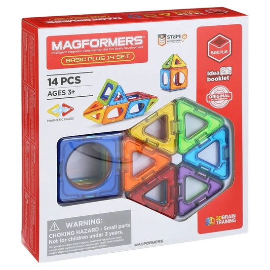 Magformers Basic Plus 14-Piece Magnetic Building Set for Creative Minds